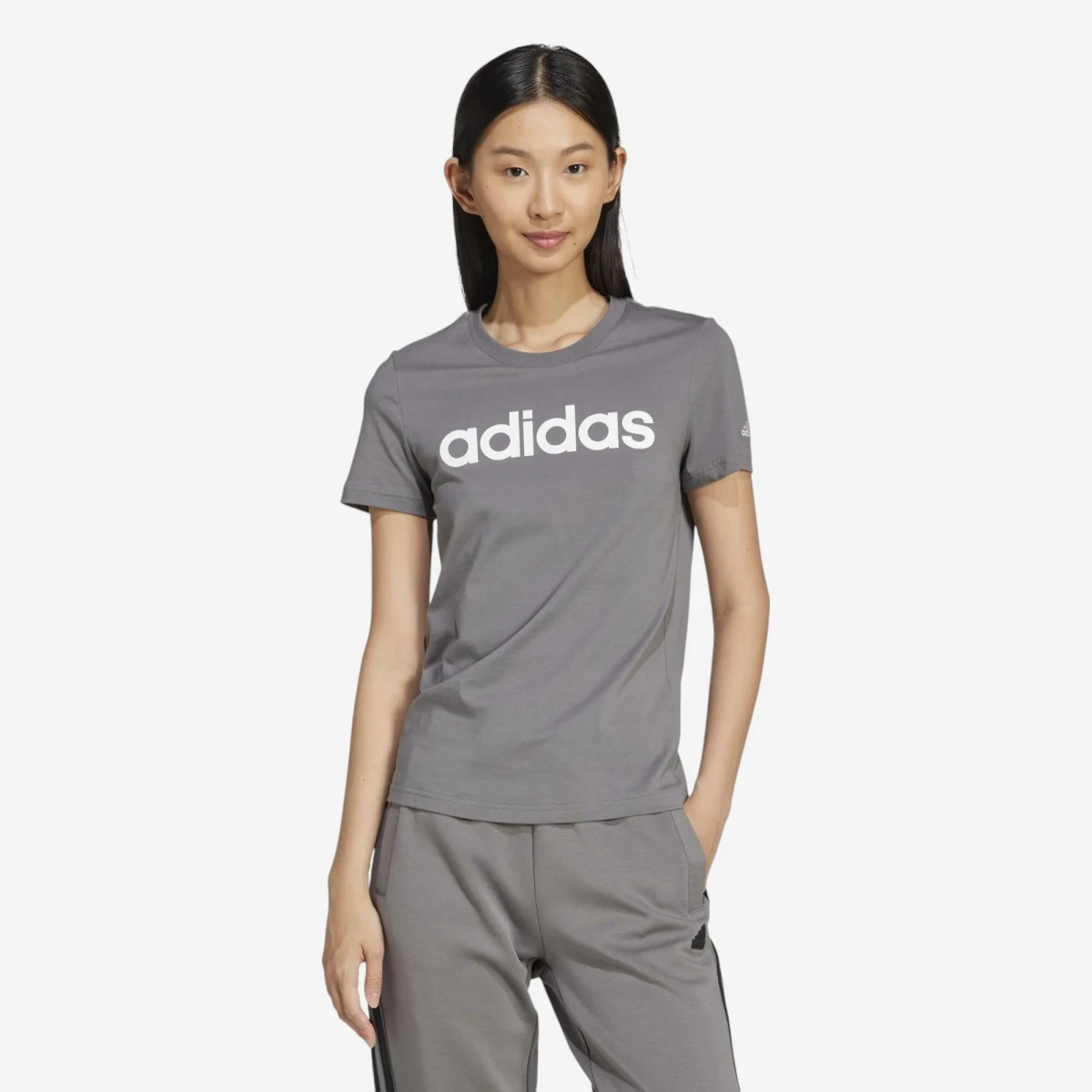 ADIDAS Dámske tričko Adidas – tmavosivá s logom S · záber 1