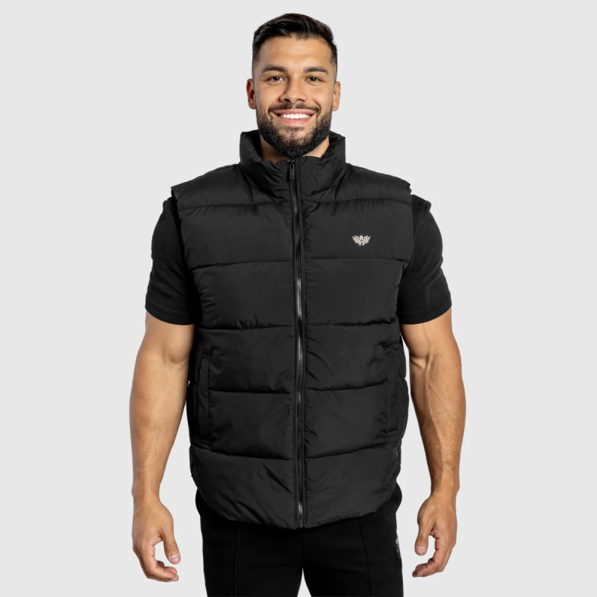 Pánska prešívaná vesta Iron Aesthetics Explorer, čierna · záber 4