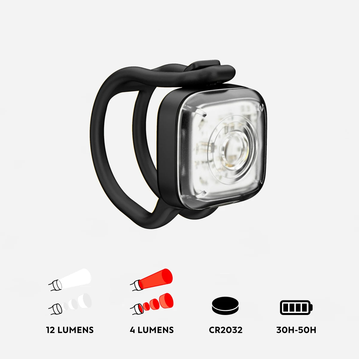 DECATHLON Predné/zadné svetlo SL110 na batérie čierne bez · záber 2