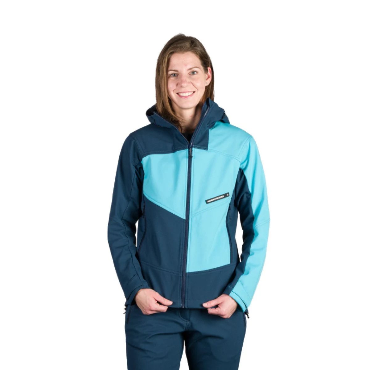 Dámska turistická softshellová bunda NORTHFINDER CHANDRA-387blueblue · záber 2