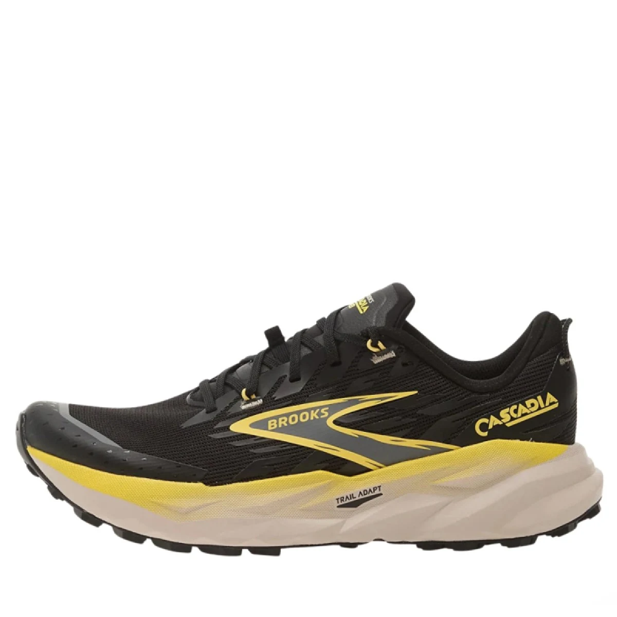 Pánska bežecká trailová obuv BROOKS Cascadia 19 M black yellow chateau · záber 3