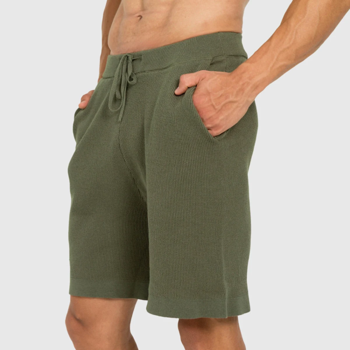 Pánske pletené kraťasy Iron Aesthetics Vibe, zelené · záber 3