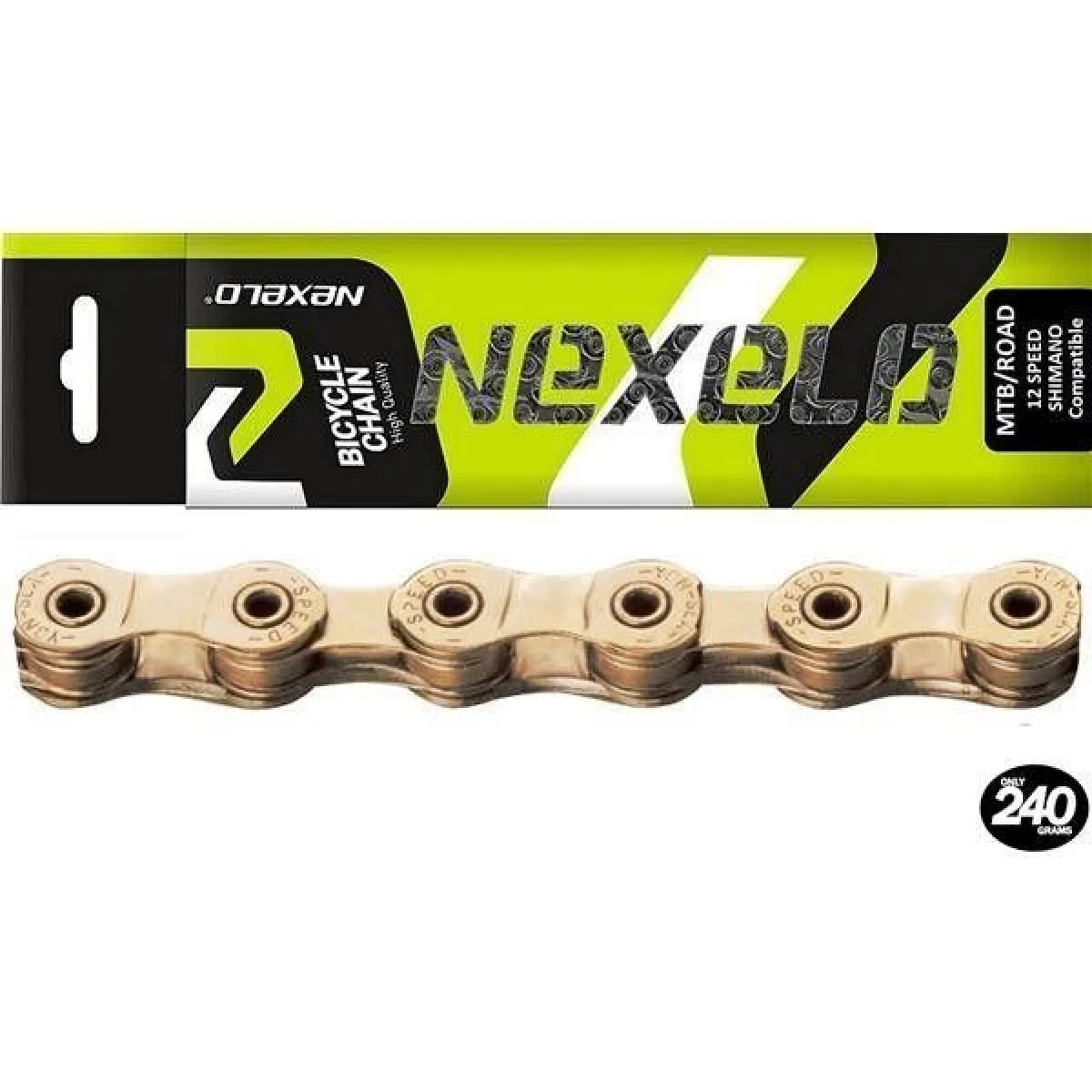Nexelo 12 Rychlostní Zlatý BOX řetěz · záber 1