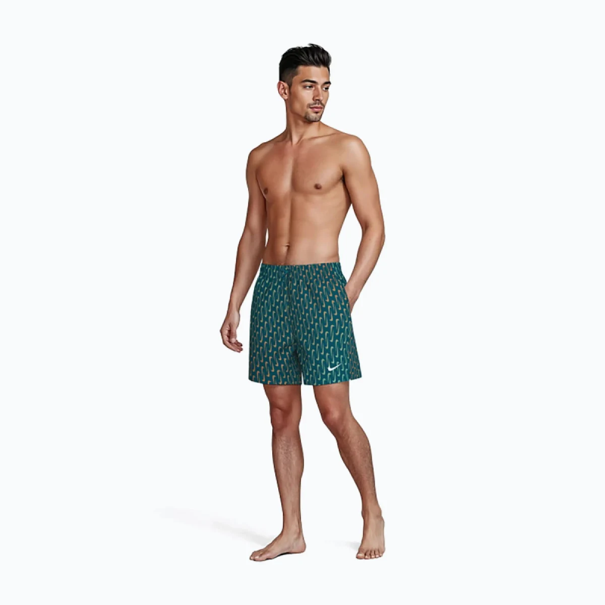 Férfi fürdőnadrág NIKE SWIM Breaker Swoosh 5 GREEN ABYSS · záber 3