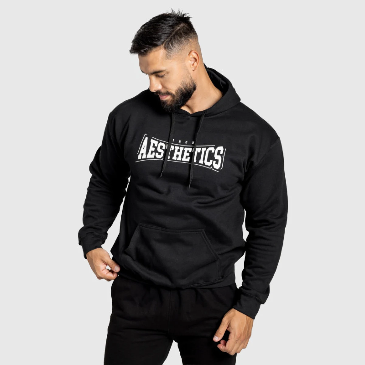 Mikina s kapucňou Iron Aesthetics Frontline, modrá · záber 5