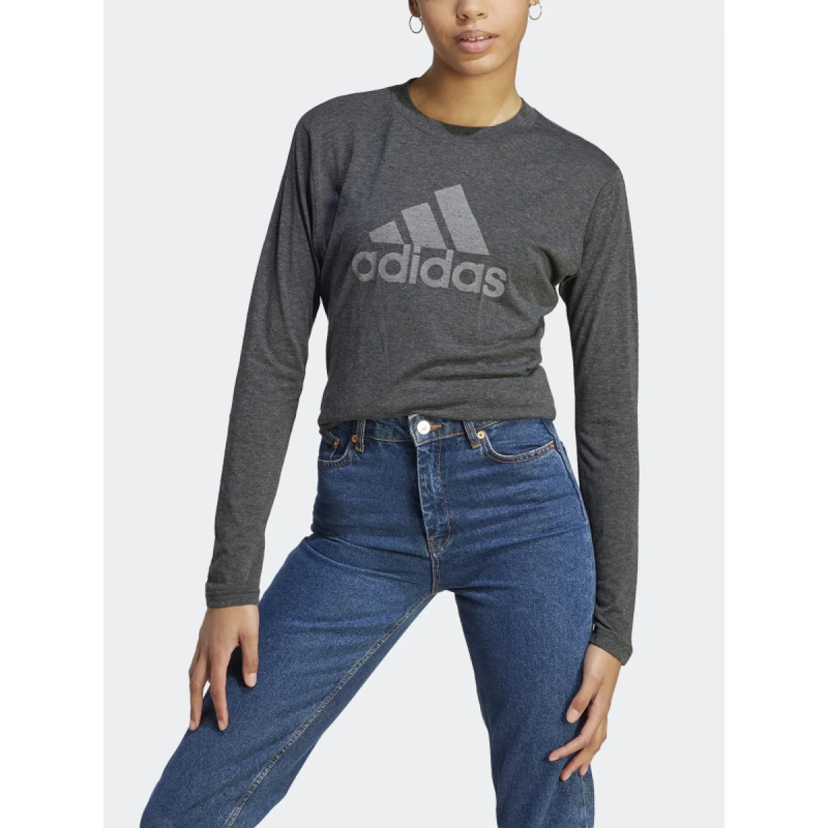 Dámské tričko s dlouhým rukávem ADIDAS W WINRS 3.0 LS-IM2433-black melange grey three · záber 5