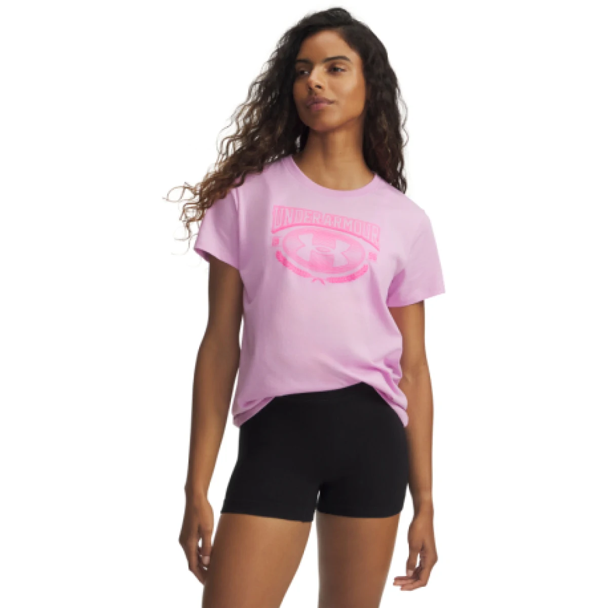 Dámske tričko s krátkym rukávom UNDER ARMOUR UA W VARSITY SS-PNK · záber 1