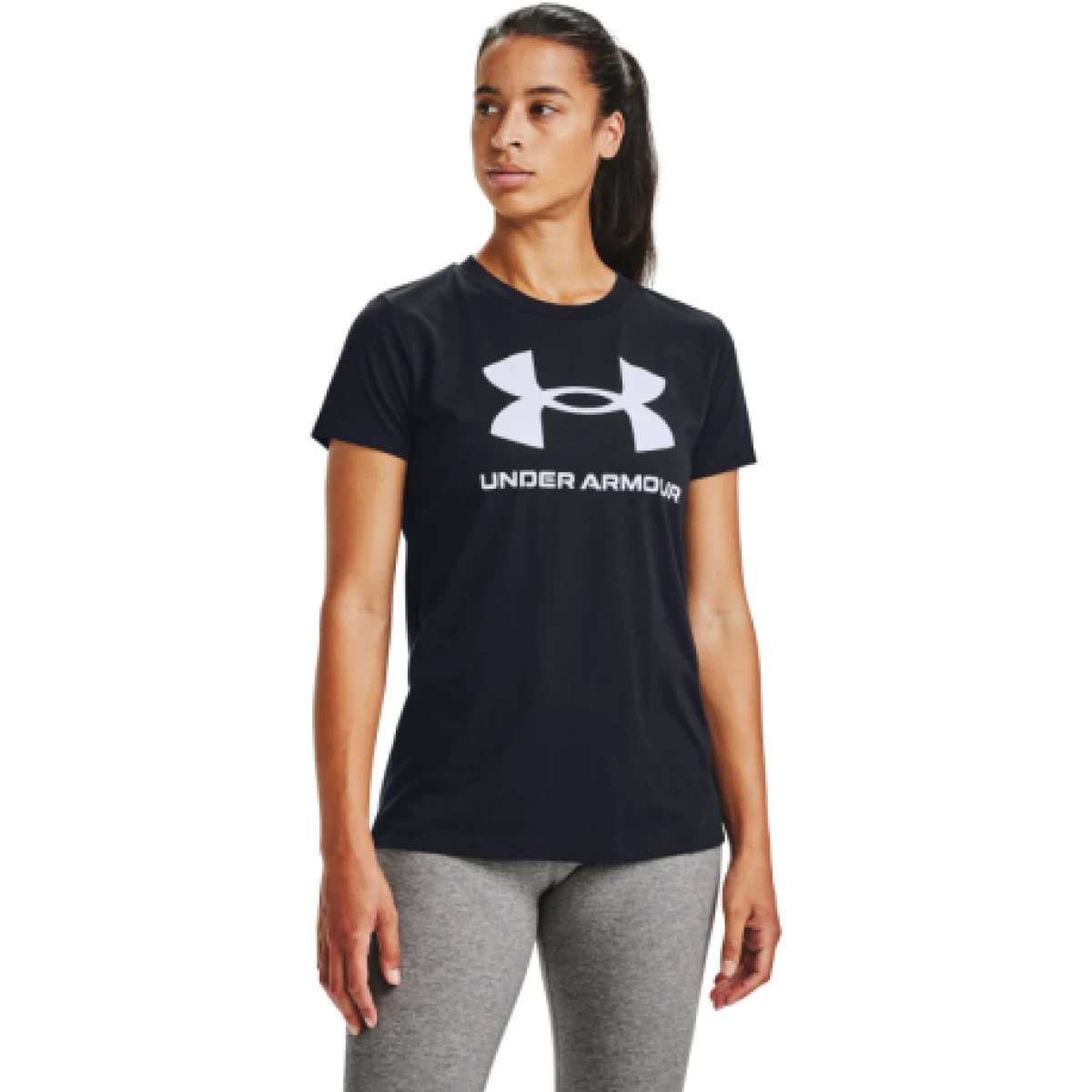 Dámské tričko s krátkým rukávem UNDER ARMOUR Live Sportstyle Graphic SSC-BLK · záber 1