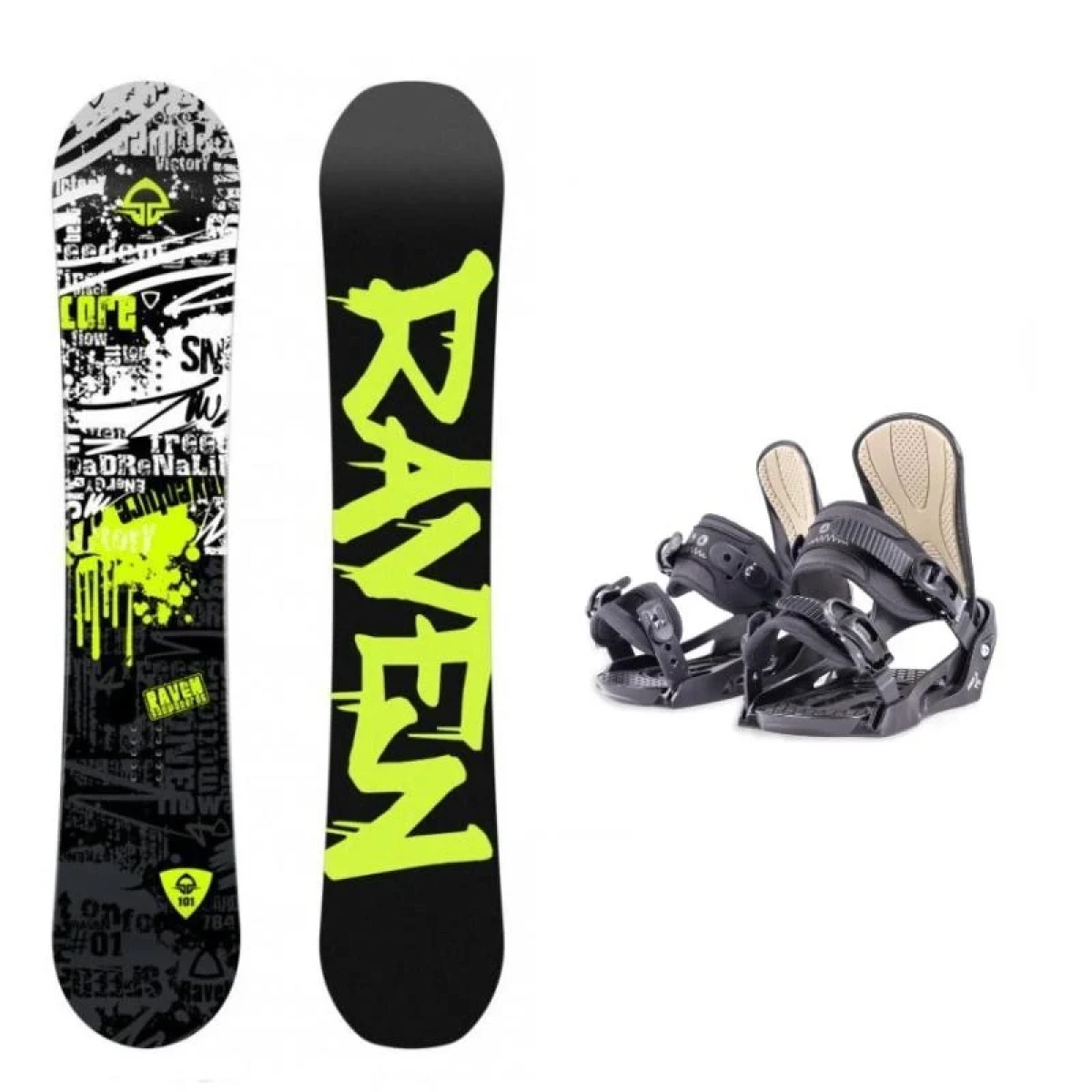 Raven Core Junior mini dětský snowboard + Beany Junior vázání · záber 1