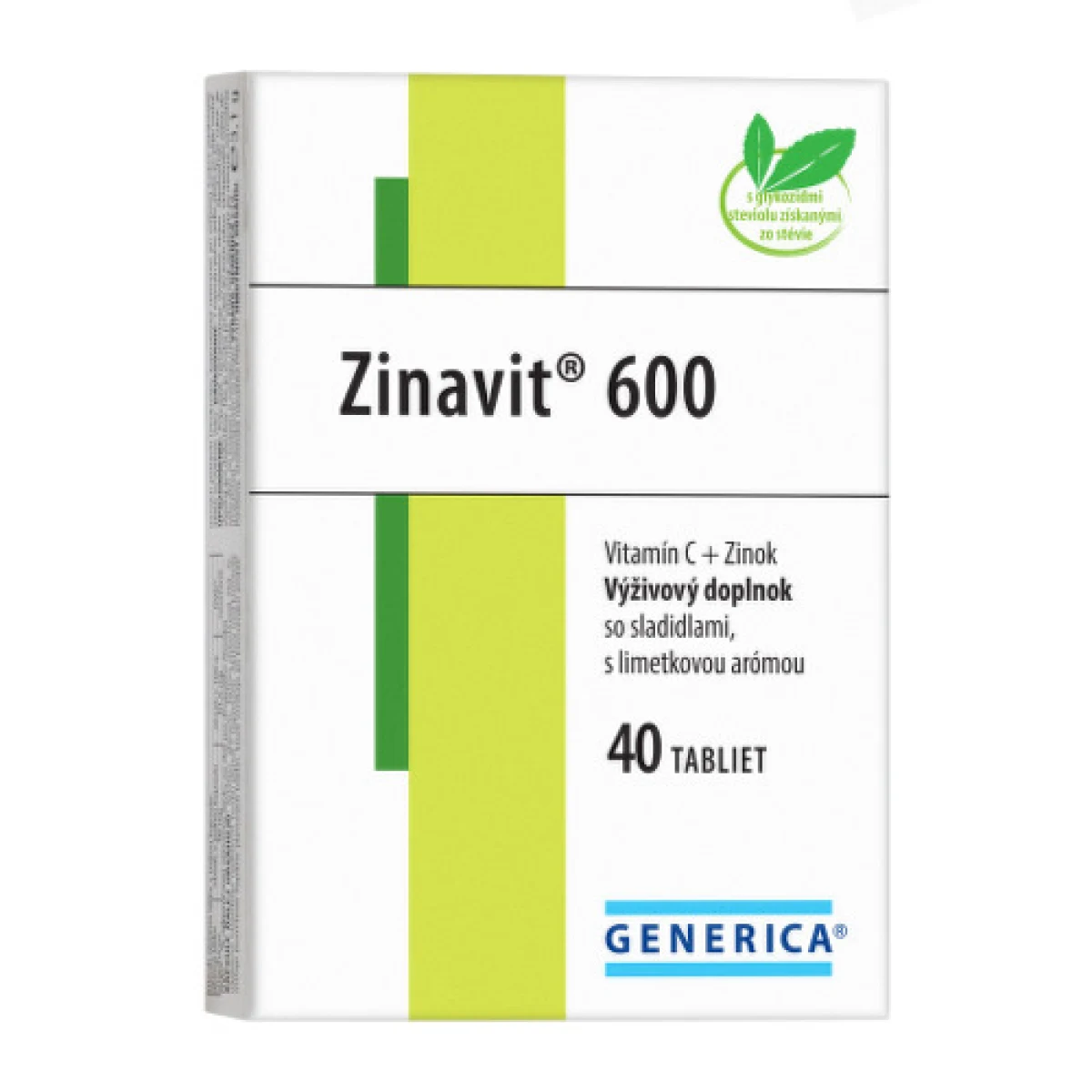 GENERICA Zinavit 600 s príchuťou limetka 40 tabliet · záber 1
