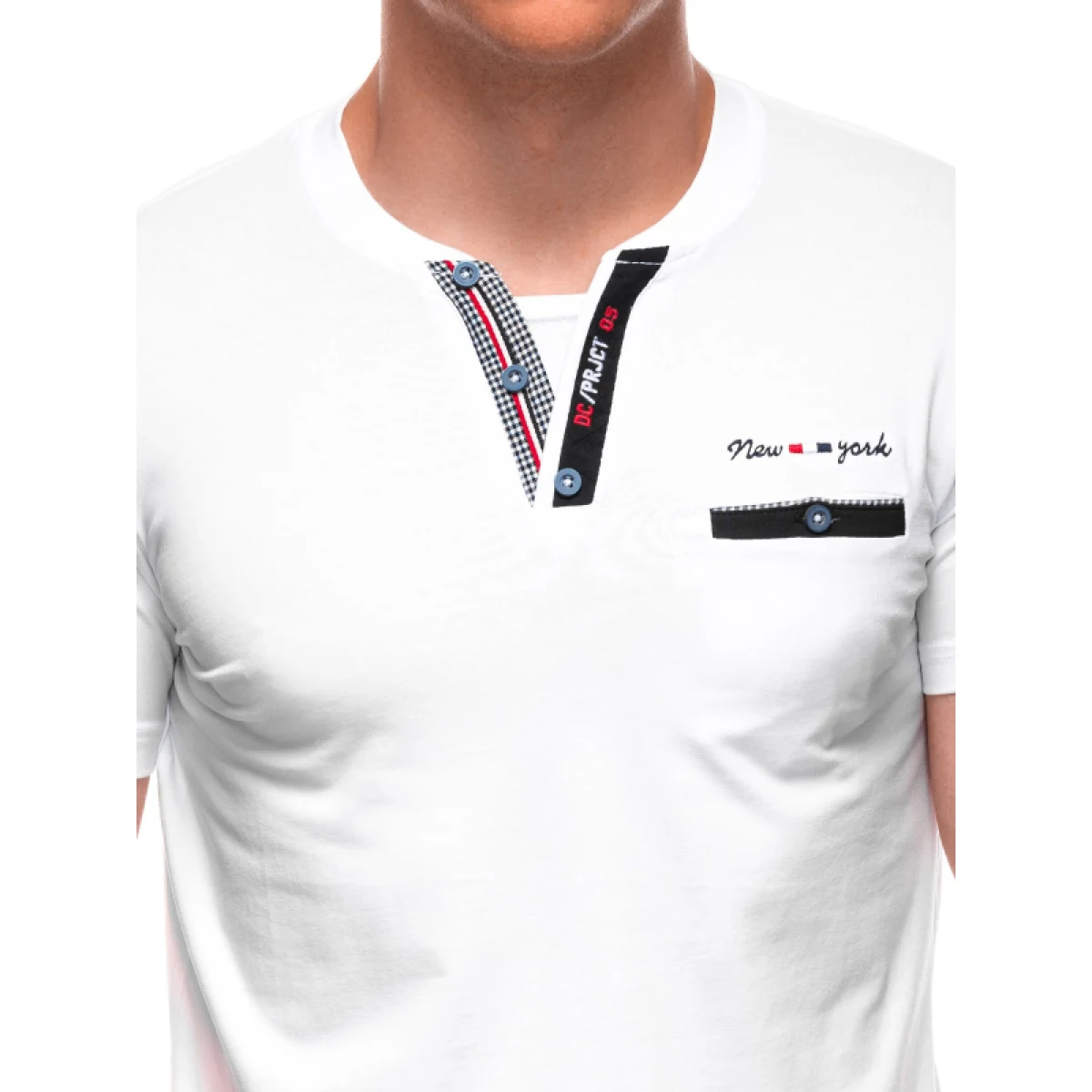 Pánské tričko s krátkým rukávem a v-výstřihem OMBRE T-shirt S1991 white · záber 3