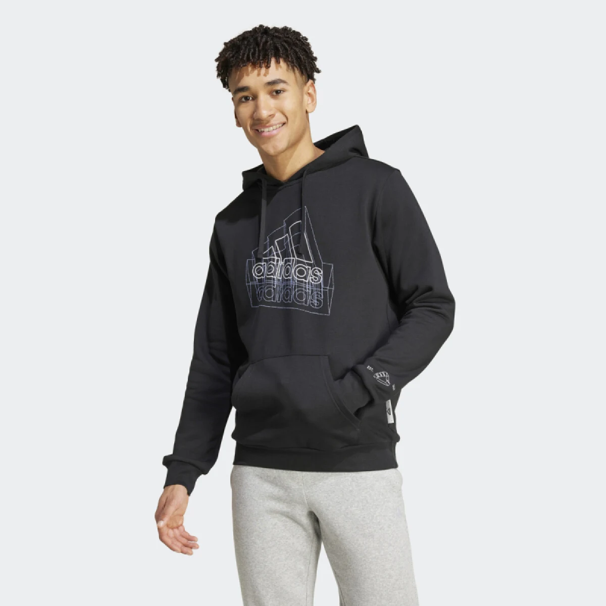 Pánská mikina s kapucí ADIDAS M TECH BOS H-IW2636-Black · záber 2