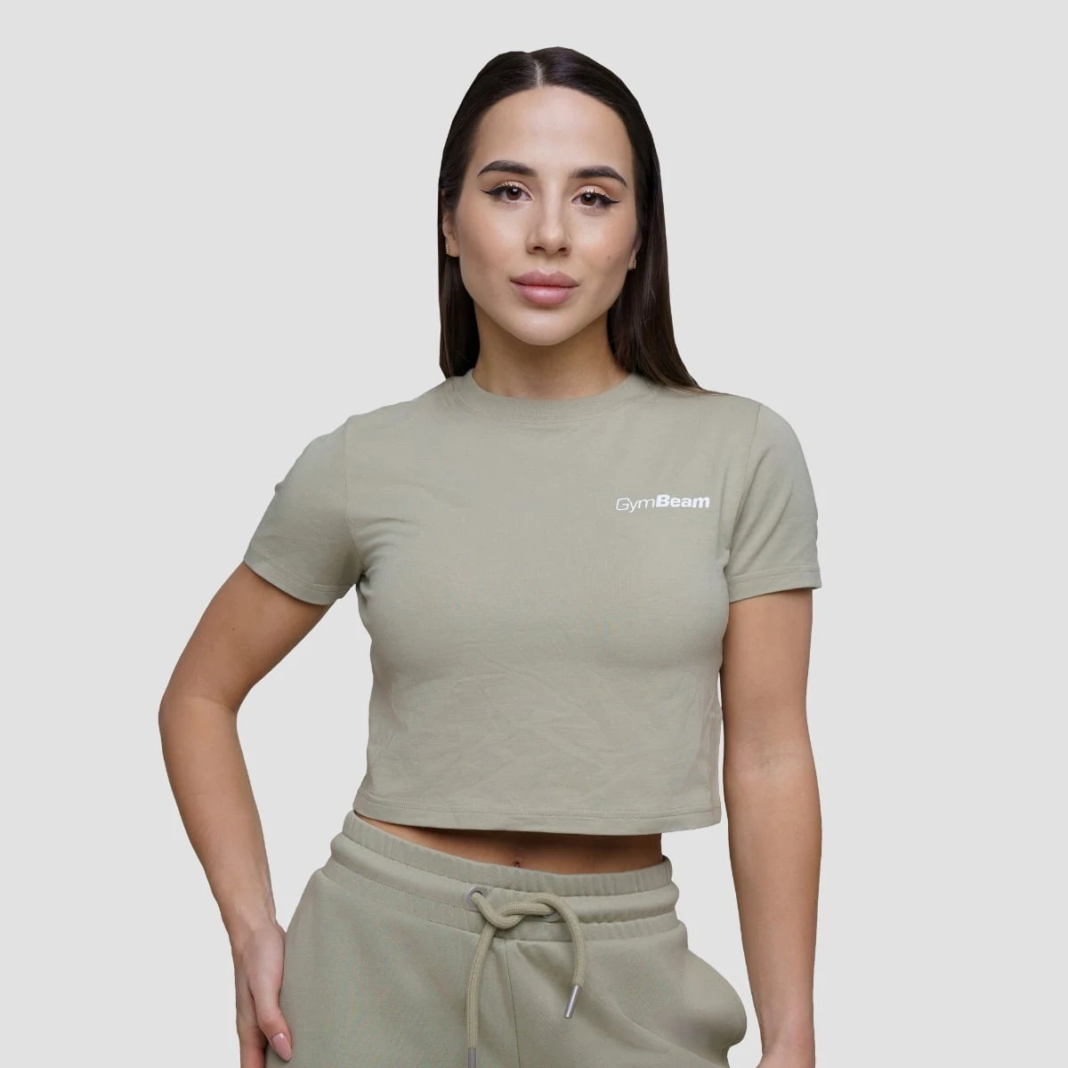 GymBeam Women‘s Agile Cropped T-shirt Sage · záber 1