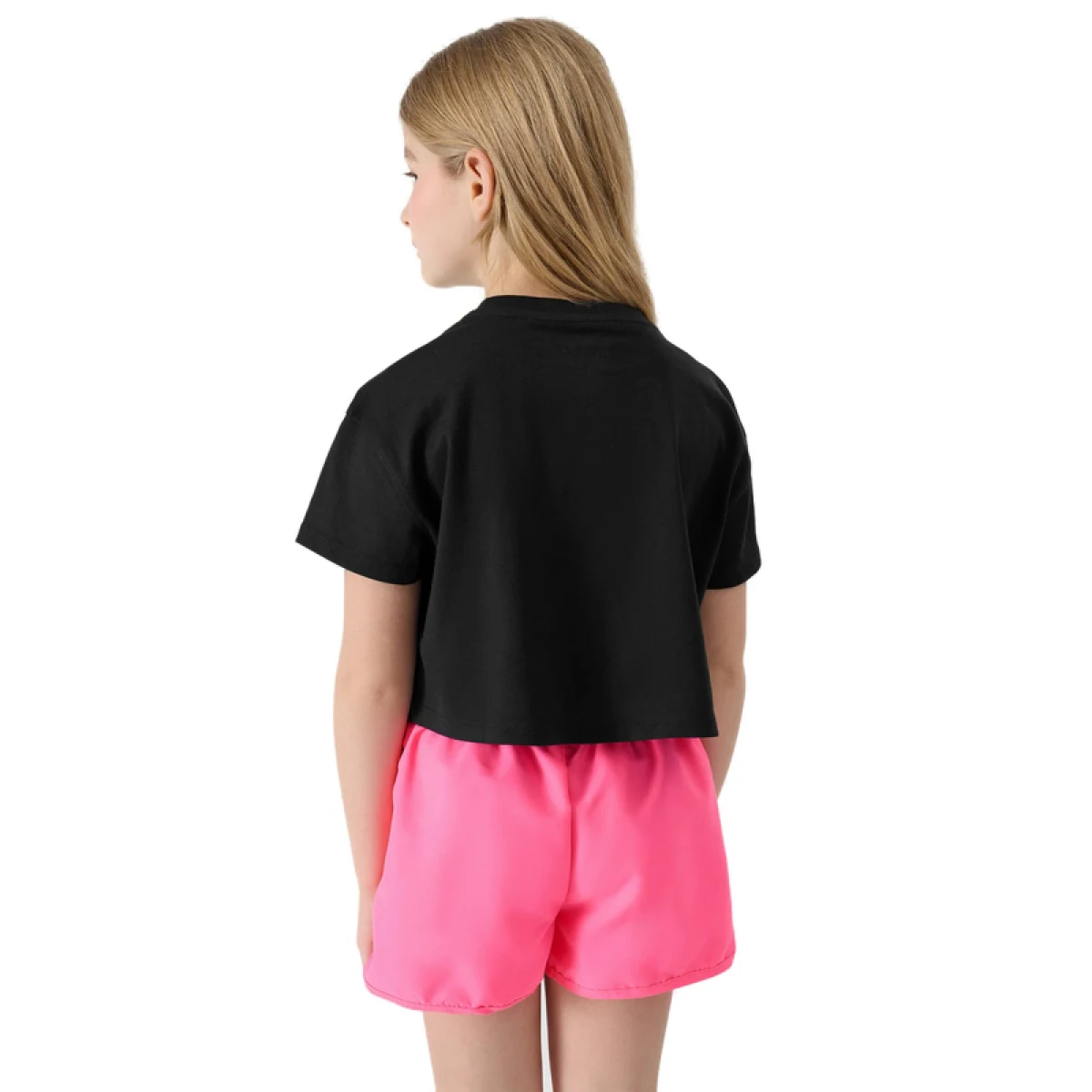 Dievčenské tričko s krátkym rukávom 4F JUNIOR TSHIRT-JWSS24TTSHF1144-20S-DEEP BLACK · záber 2