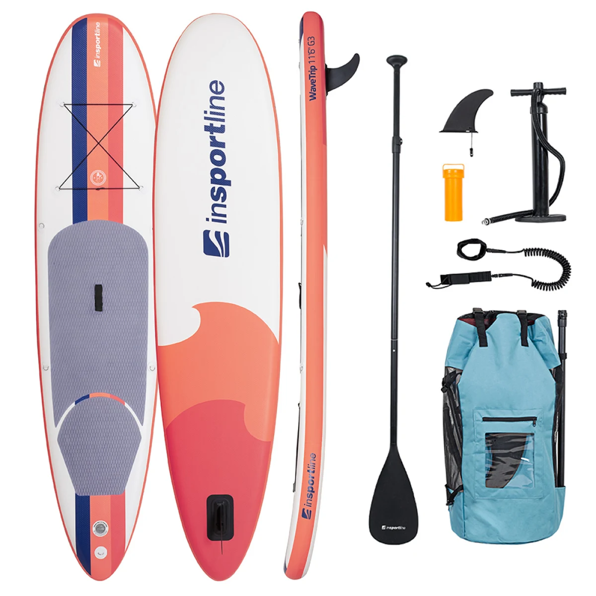 Paddleboard s príslušenstvom inSPORTline WaveTrip 11'6" G3 • 320l • do 160kg - Farba: žltá · záber 2
