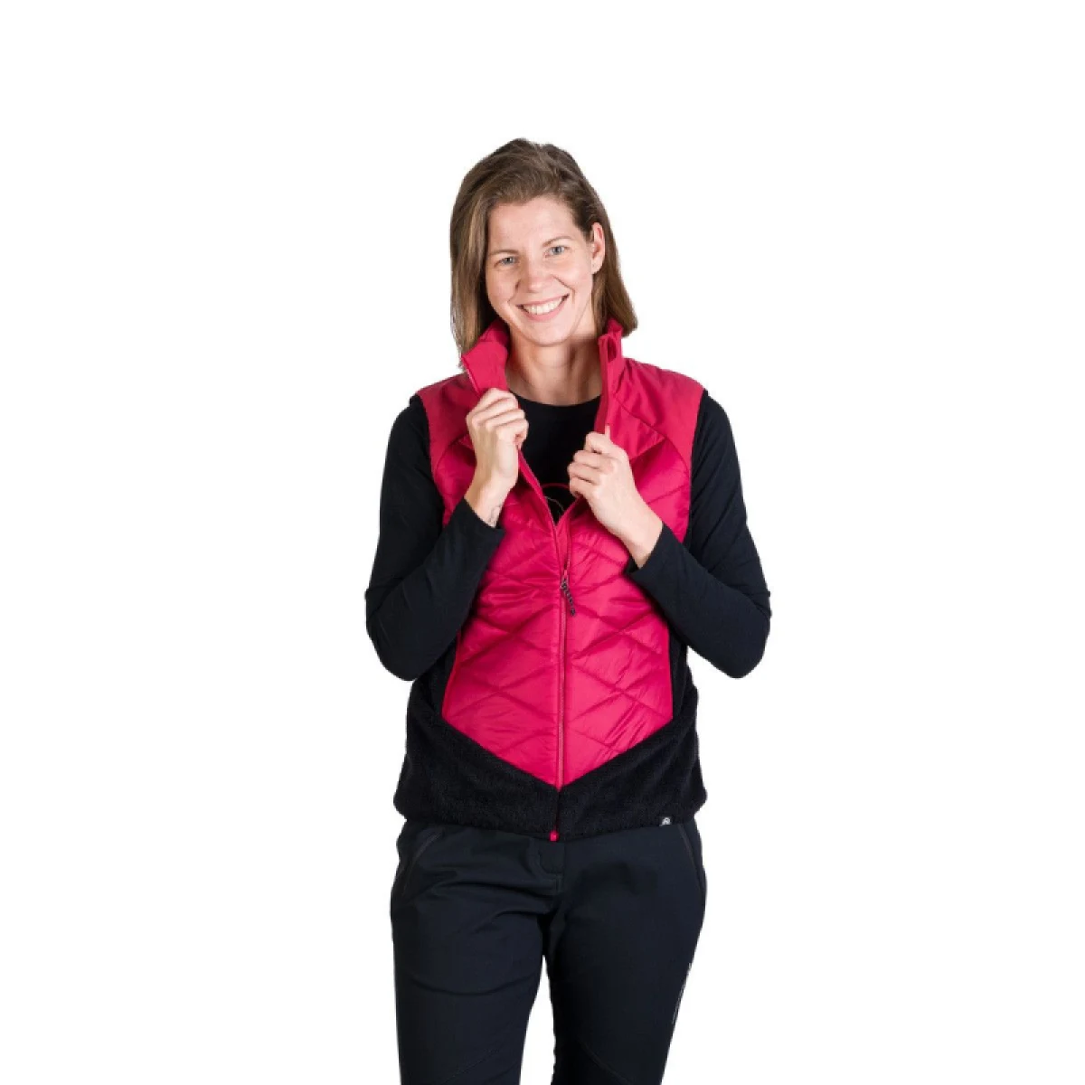 Dámská turistická vesta NORTHFINDER MARIANNE-577cherryblack · záber 2