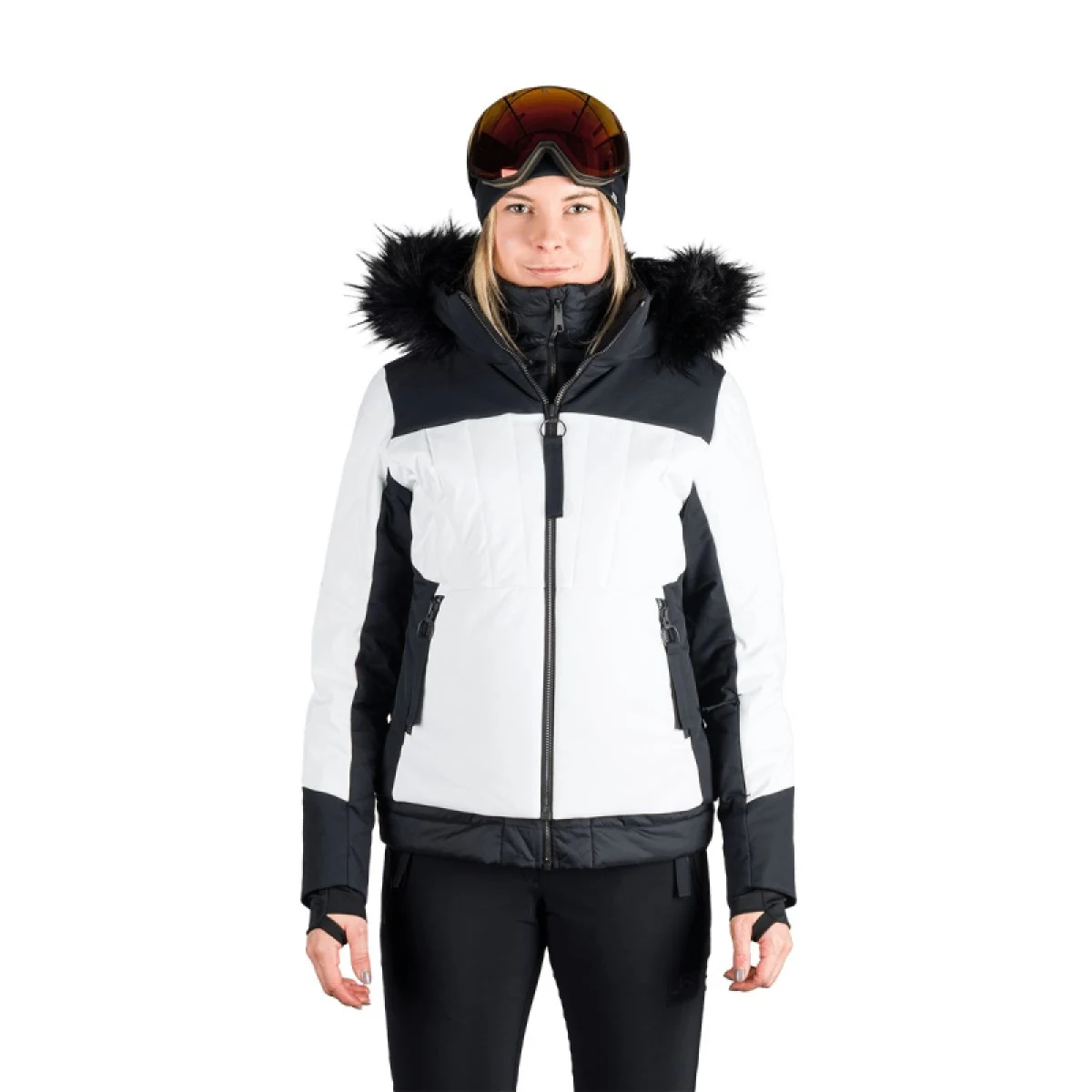Dámská lyžařská bunda NORTHFINDER TAYLER-212whiteblack · záber 2
