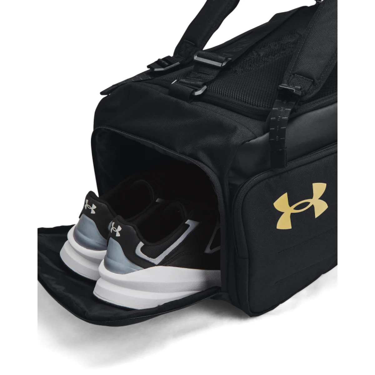 Cestovná taška UNDER ARMOUR UA Contain Duo MD BP Duffle-BLK · záber 5