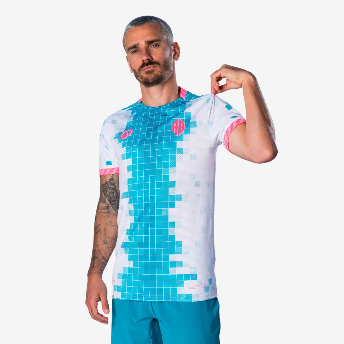 KIPSTA Futbalový dres Viralto II AG A.Griezmann bielo-tyrkysovo-ružový S · záber 1