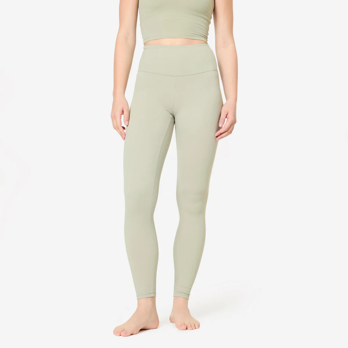 DOMYOS Dámske legíny Breathe na jogu a pilates zelené XL (W35 L31) · záber 1