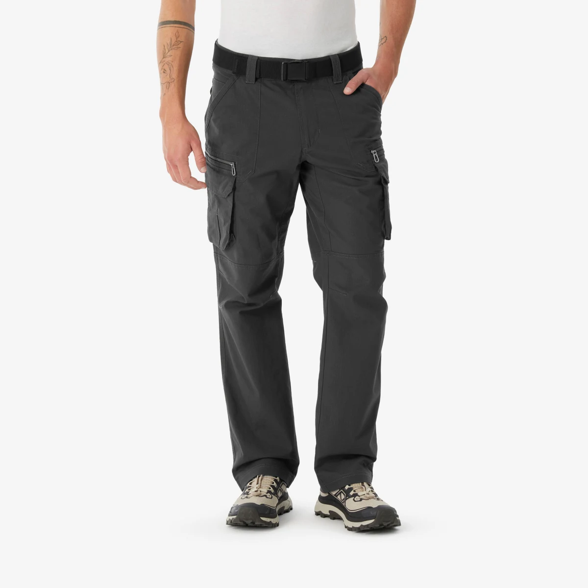 QUECHUA Pánske kapsáčové turistické nohavice NH500 sivé 2XL (L34) · záber 1