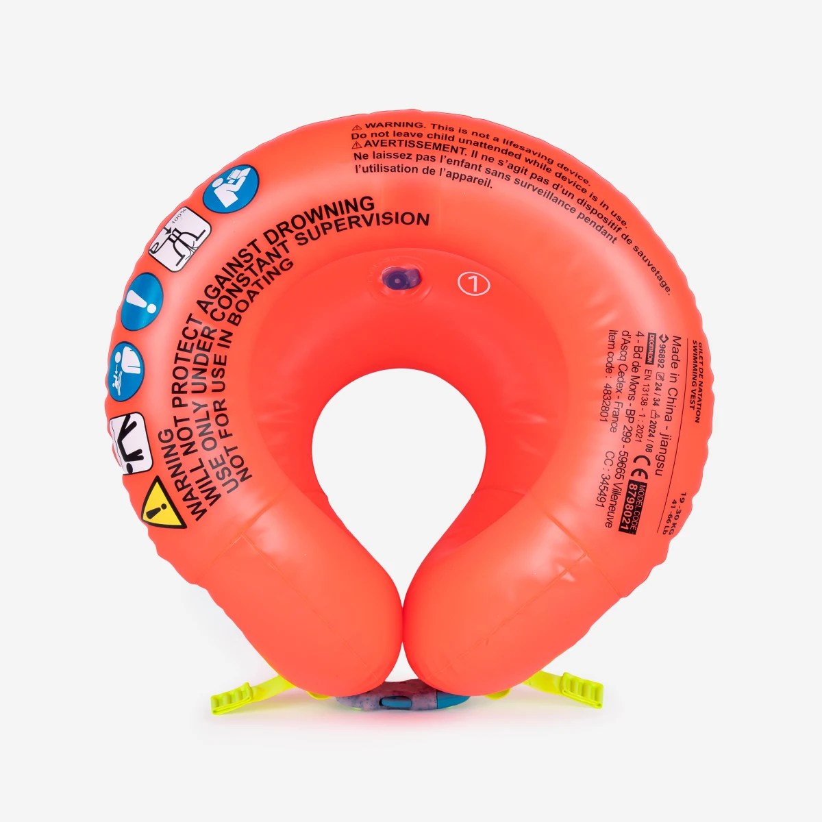 DECATHLON Detská plávacia vesta na 19 až 30 kg nafukovacia oranžová 19-30 kg · záber 2