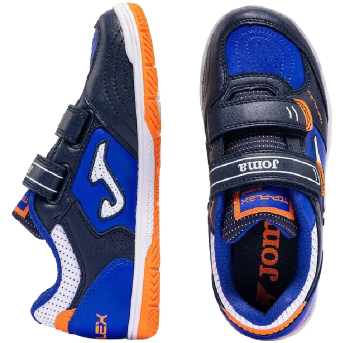 Chlapčenské futbalové kopačky halové JOMA Top Flex 2603 Jr IC navy blue orange · záber 2