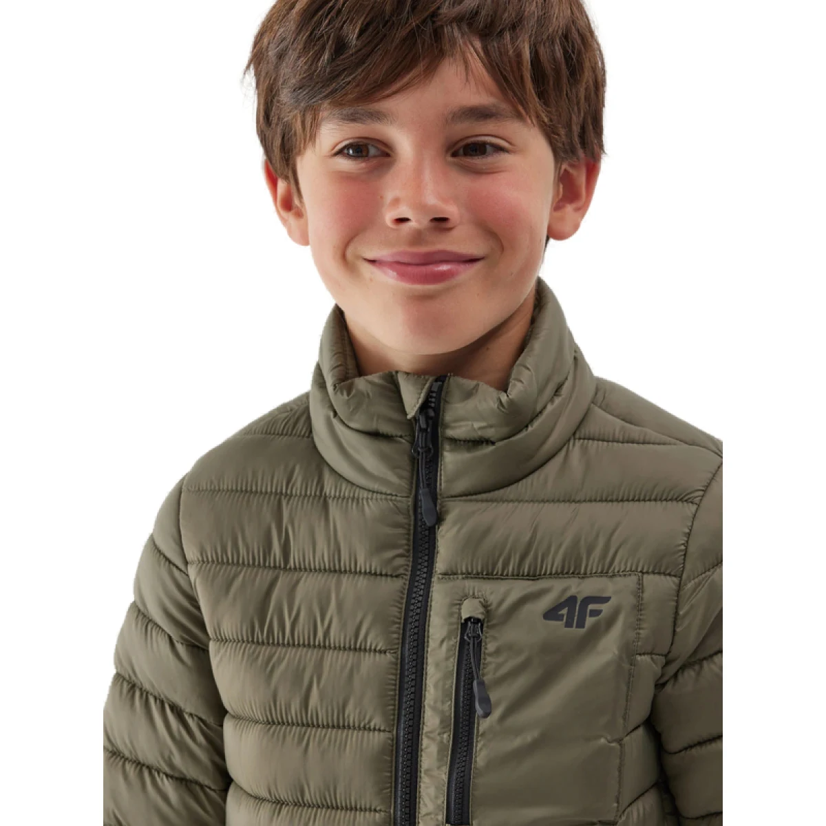 Chlapecká bunda 4F JUNIOR DOWN JACKET-JAW23TDJAM220-44S-OLIVE · záber 2