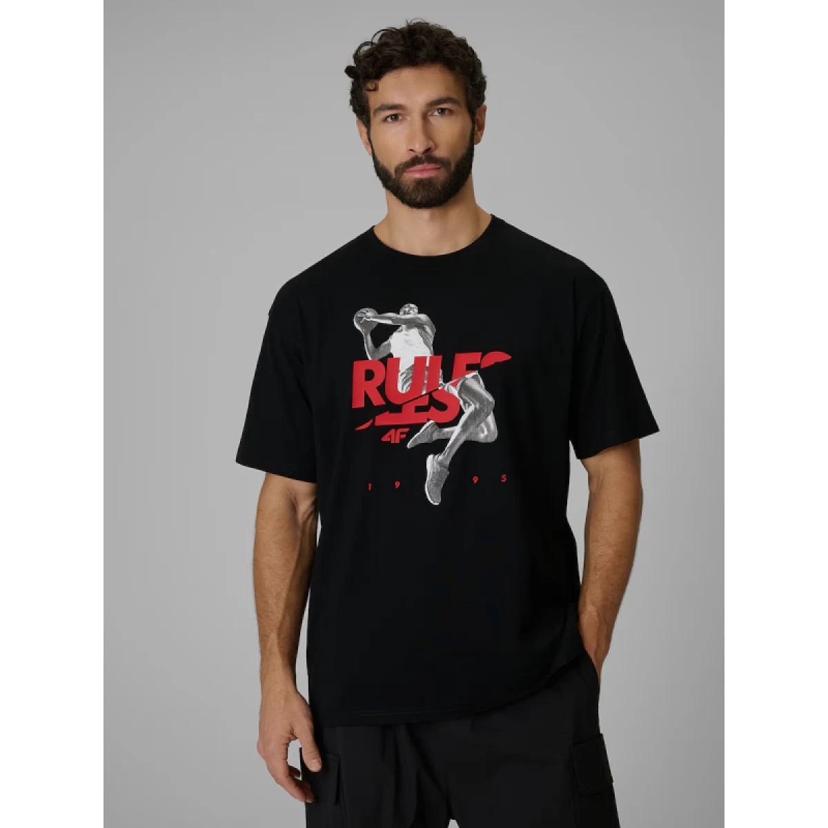 Pánské tričko s krátkým rukávem 4F TSHIRT M3333-20S-DEEP BLACK · záber 2