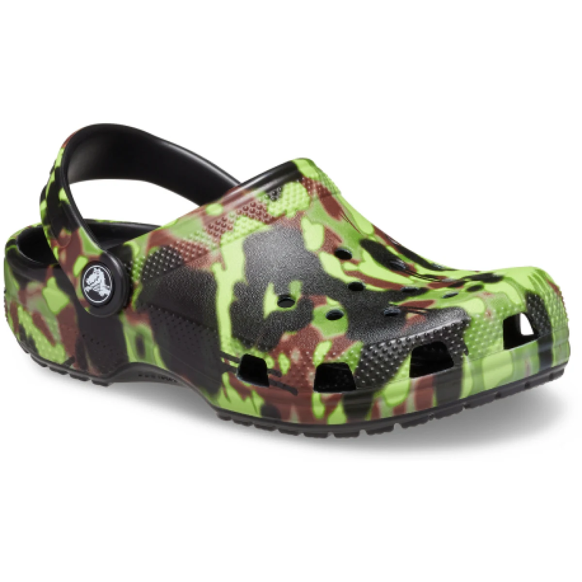 Chlapčenské kroksy (rekreačná obuv) CROCS Classic Spray Camo Clog K black · záber 1