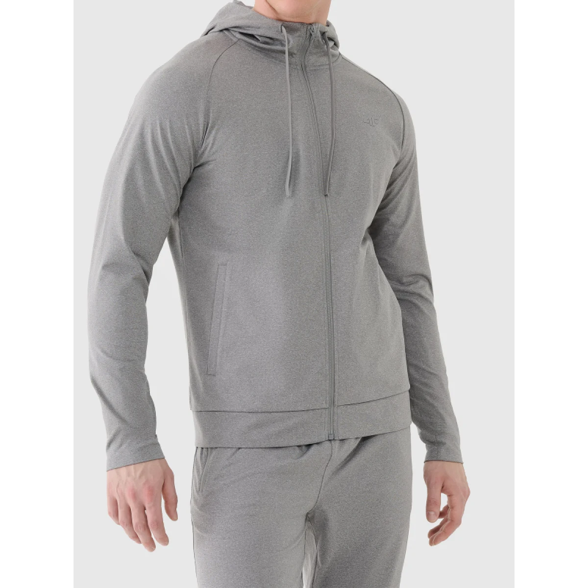Pánska tréningová mikina so zipsom 4F SWEATSHIRT FNK M631-25M-GREY MELANGE · záber 2