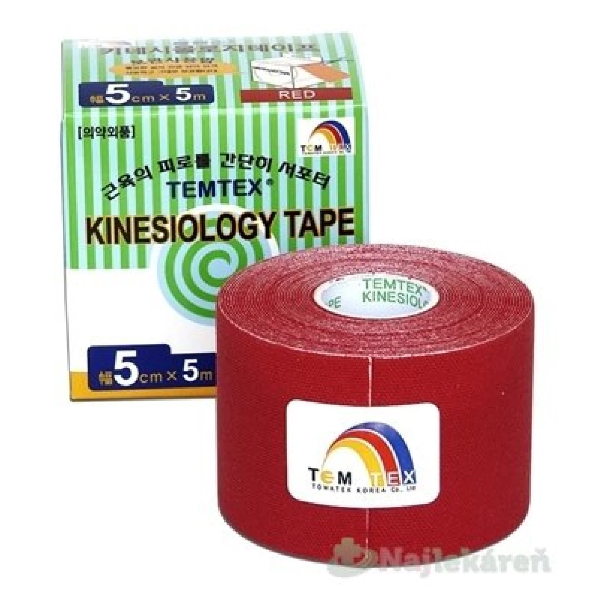 TEMTEX KINESOLOGY TAPE tejpovacia páska, 5cmx5m, zelená 1ks · záber 6