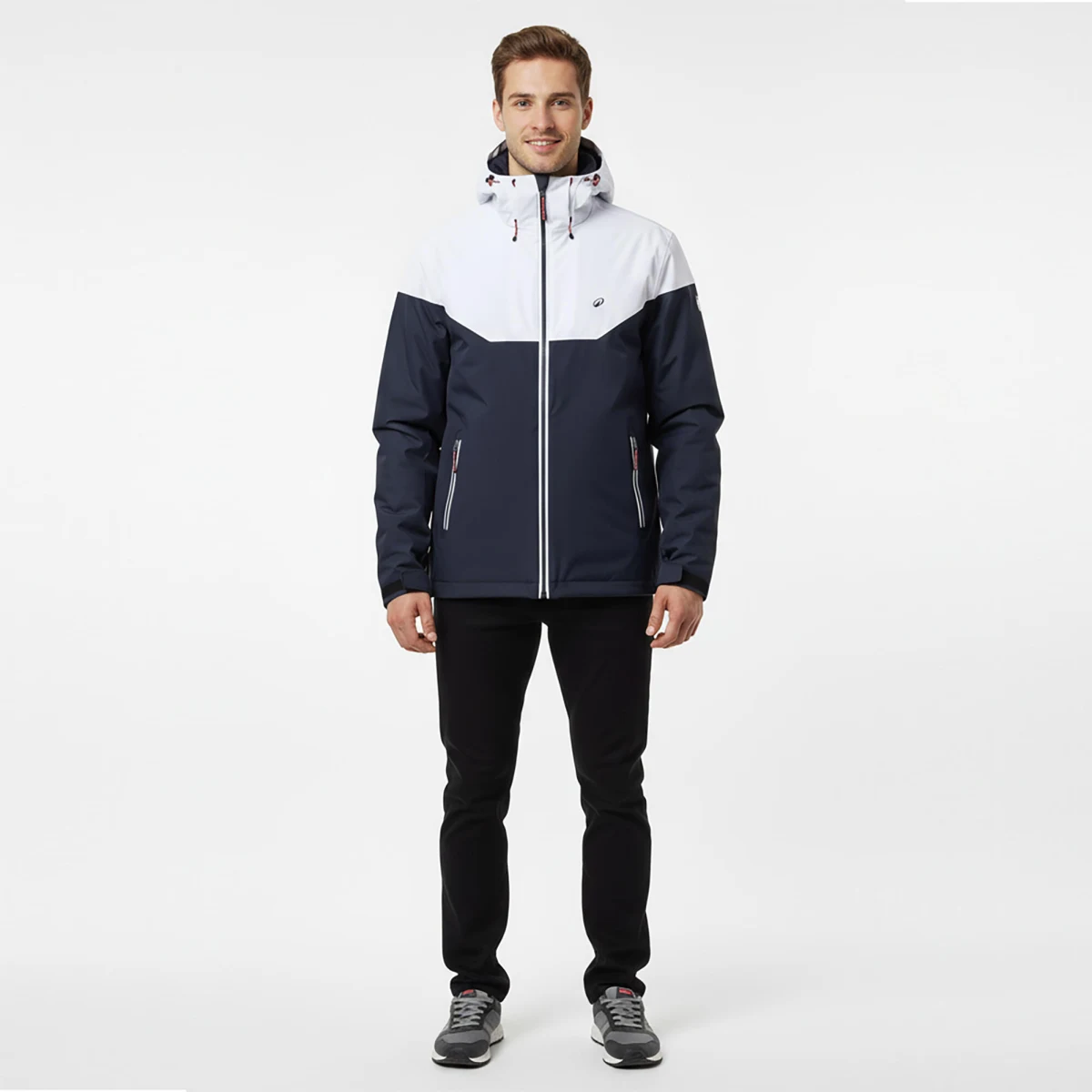 DECATHLON Pánska bunda na jachting Sailing 100 nepremokavá hrejivá modro-biela L · záber 1