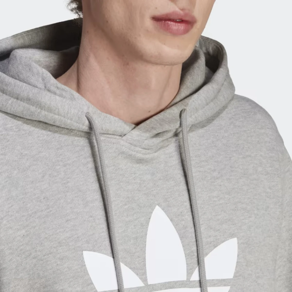 Férfi kapucnis pulóver ADIDAS ORIGINALS TREFOIL HOODY-IM4490-medium grey heather · záber 5