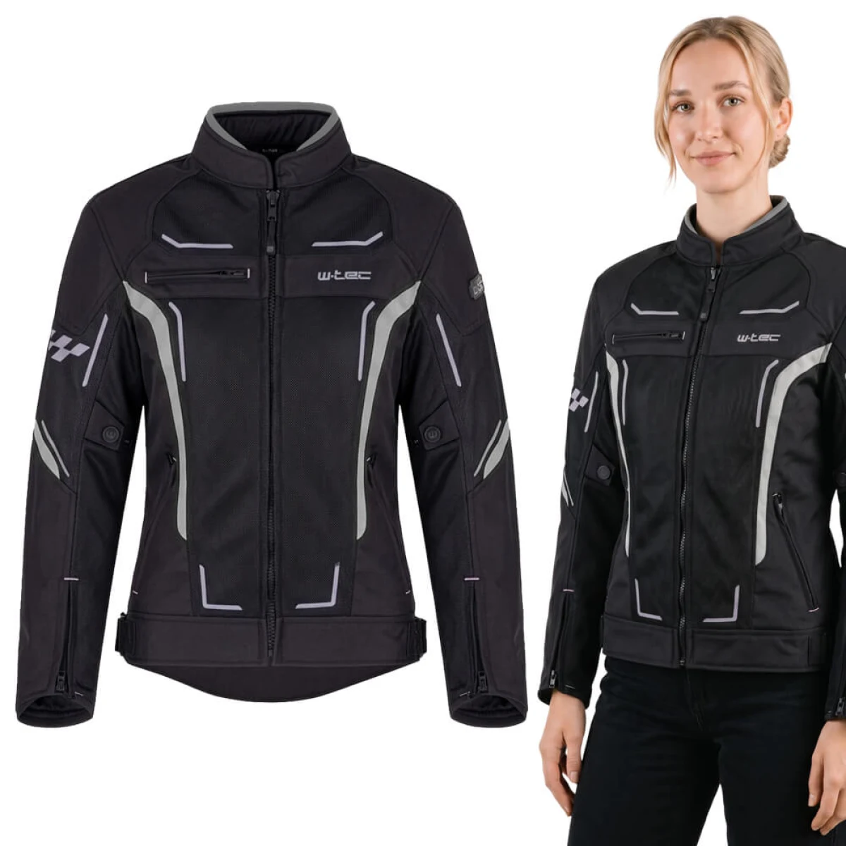 Letná dámska moto bunda W-TEC Mirelia Farba čierno-šedá, · záber 1