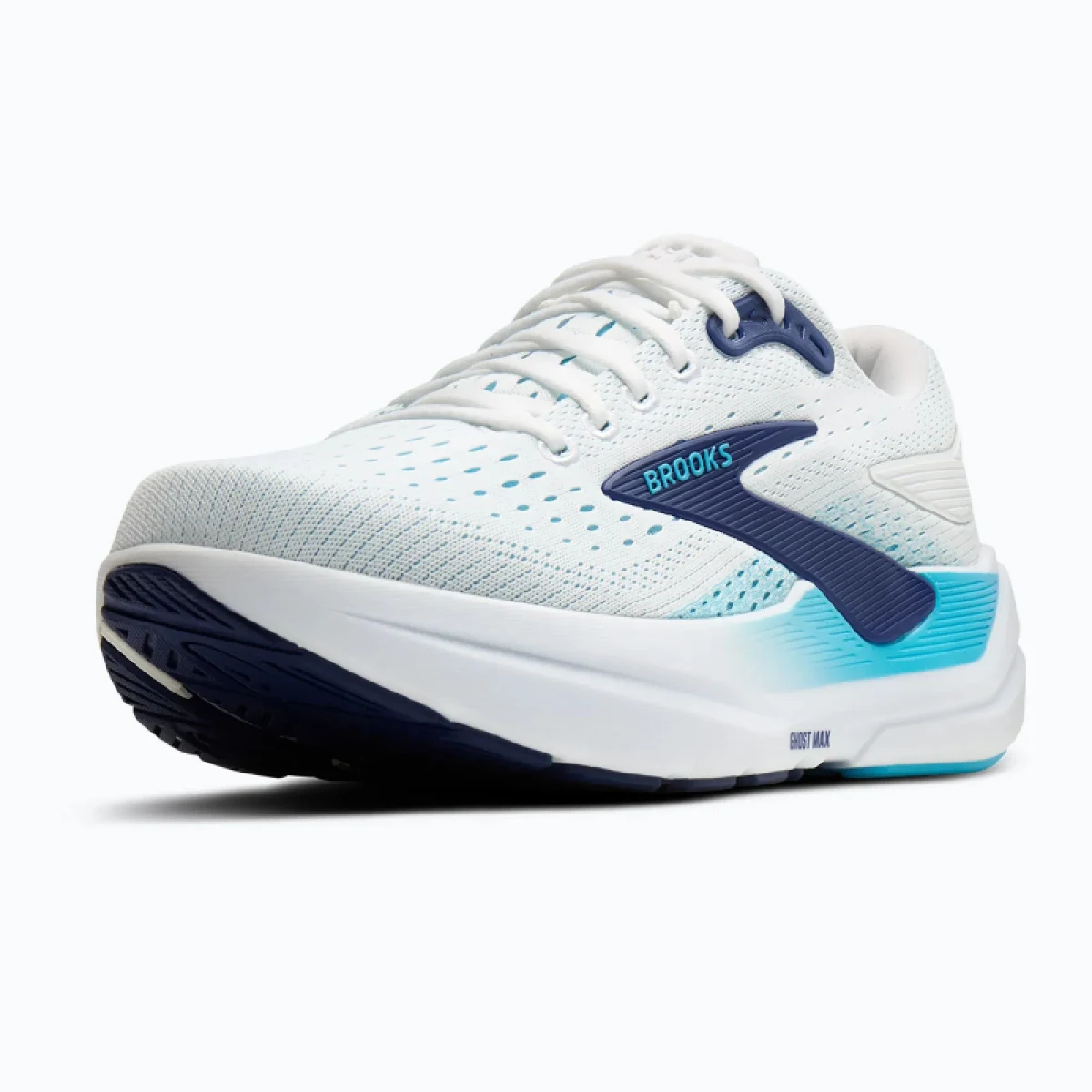 Pánska bežecká obuv BROOKS Ghost Max 3 M bright white beacon blue teal · záber 2