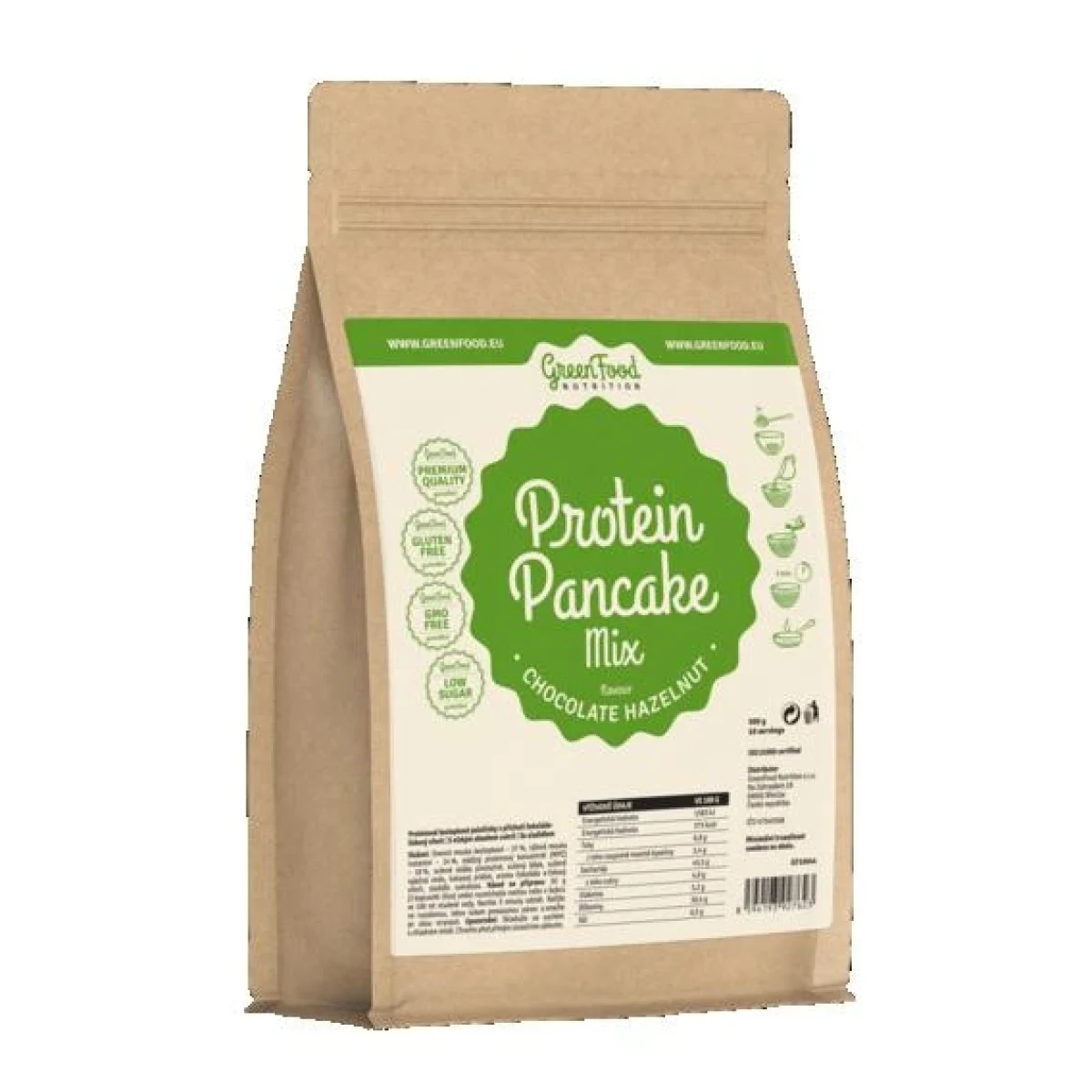 GreenFood Proteinové palačinky 500g - Barva: Zelená | Příchuť: Čokoláda, lískový oříšek · záber 1