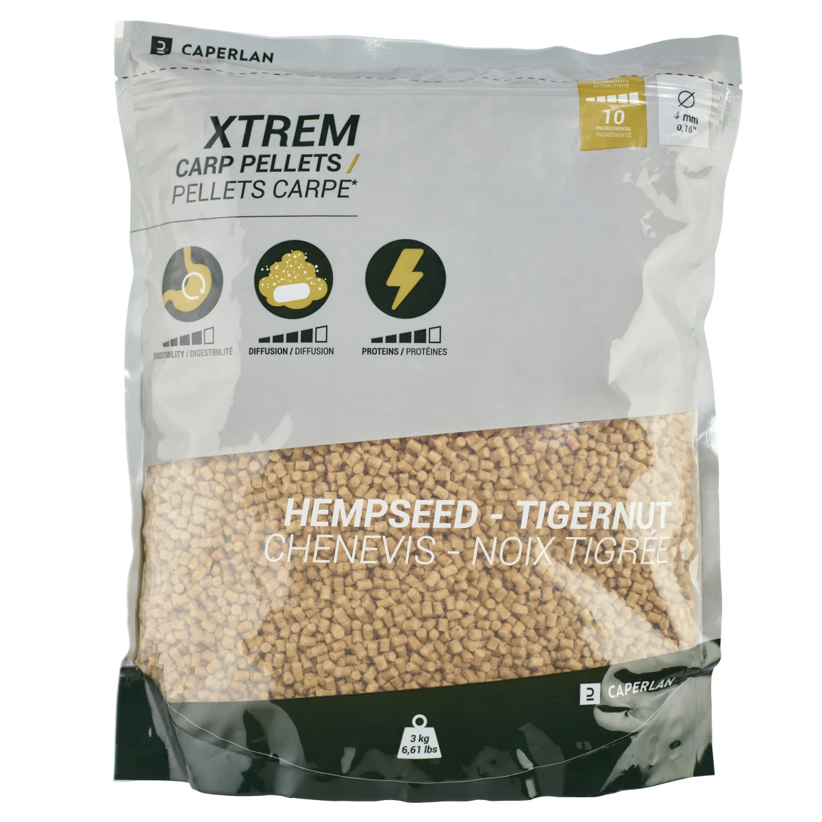 CAPERLAN Pelety na lov kaprov Xtrem Carp 3 kg 4 mm Hemp Tiger 3 kg · záber 2