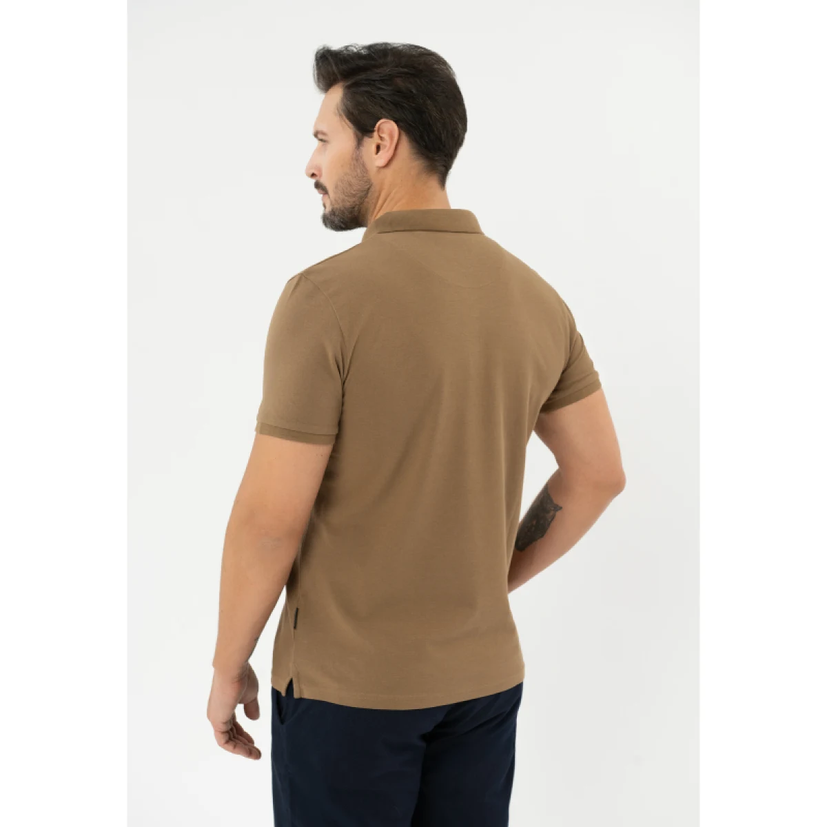 Pánské polo tričko s krátkým rukávem VOLCANO O-MOLTI-BEIGE · záber 2
