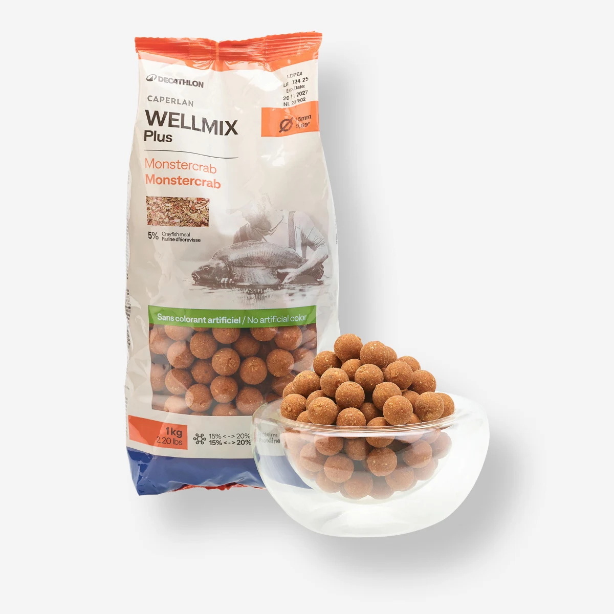 CAPERLAN Boilies na lov kapra Wellmix Plus 15 mm/1 kg Monstercrab bez · záber 1