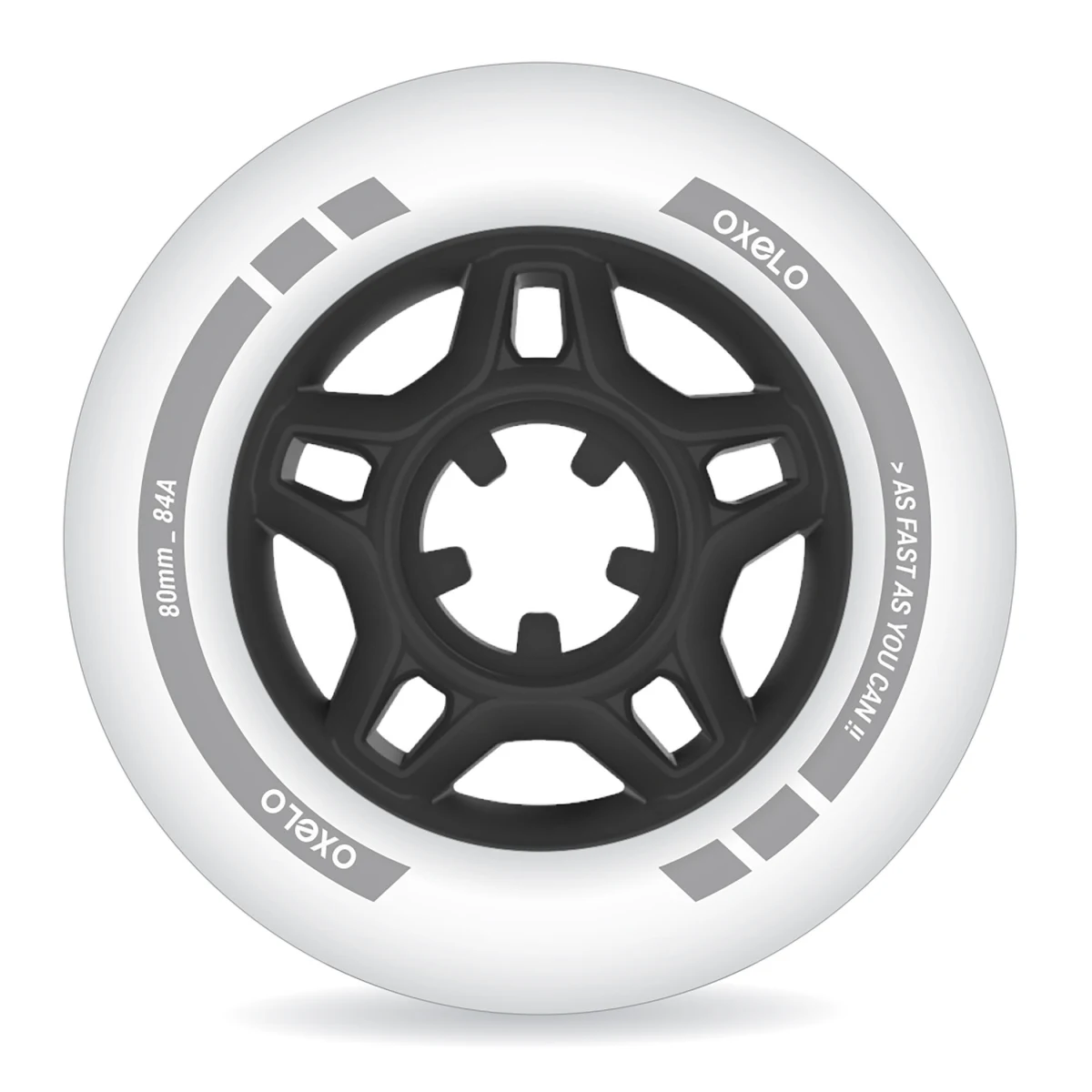 OXELO 4 kolieska na fitness inline korčule Fit 80 mm 84 A biele bez · záber 2