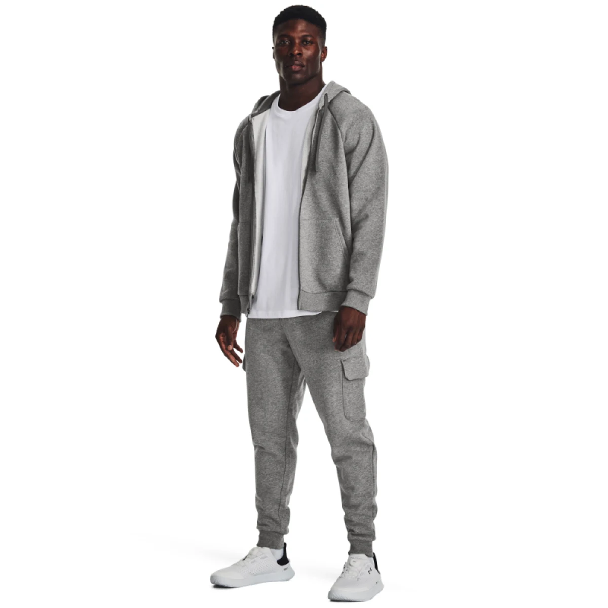 Pánské zateplené tepláky UNDER ARMOUR UA Rival Fleece Cargo Jogger-GRY · záber 3