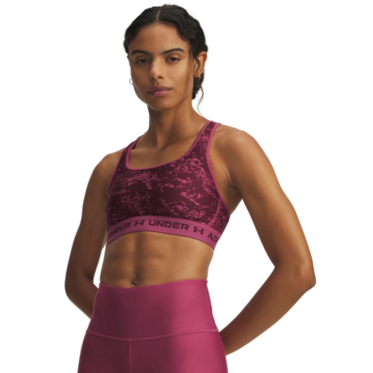 Dámska tréningová športová podprsenka UNDER ARMOUR Crossback Mid Print · záber 1