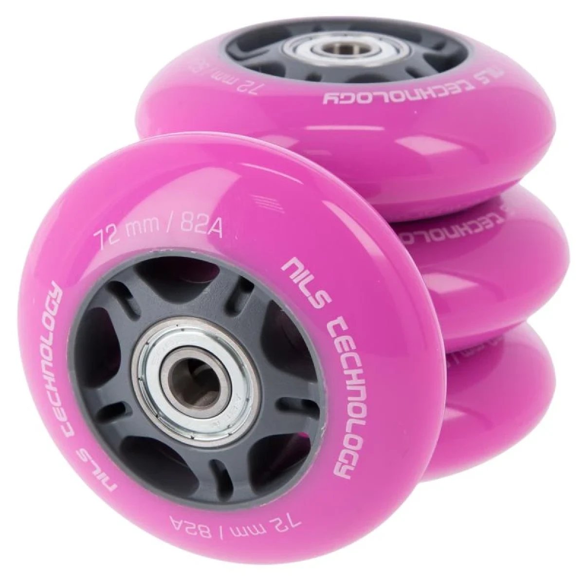 NILS PU kolečka s ložisky 72x24mm ABEC 7 růžové · záber 1