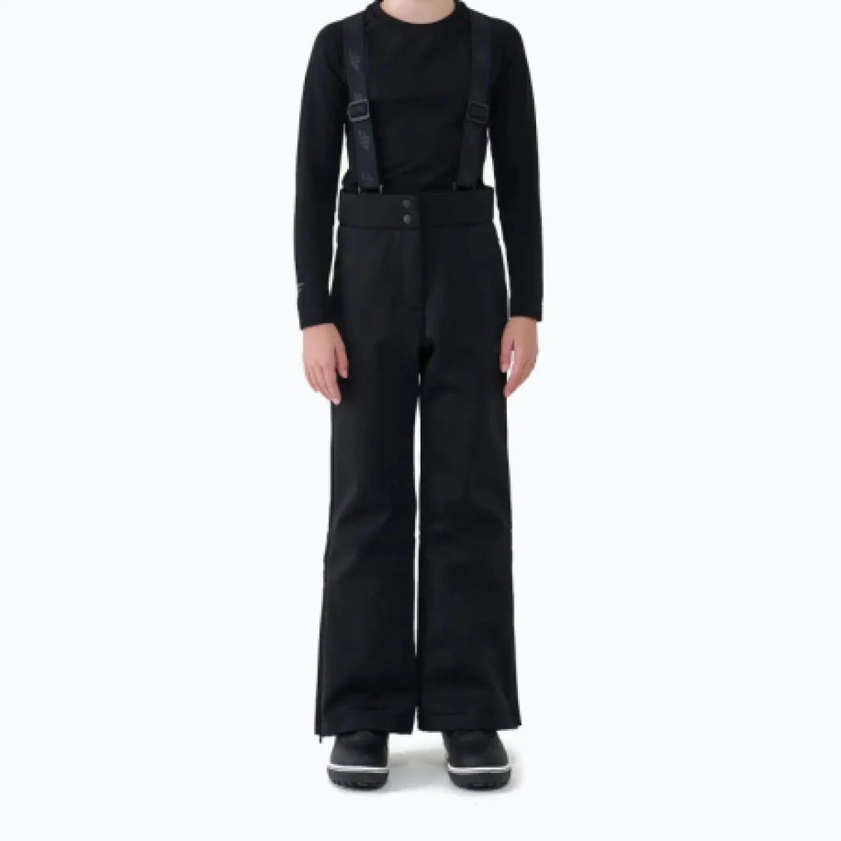 Dievčenské lyžiarske softshellové nohavice 4F JUNIOR TROUSERS FNK F0952-4FJWAW25TFTRF0952-20S-DEEP BLACK · záber 1