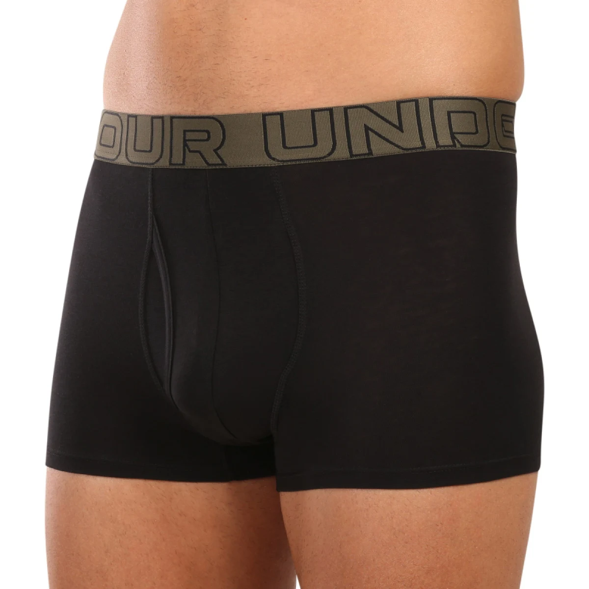Pánske boxerky UNDER ARMOUR 3 PACK-UA PERFORMANCE COTTON - SOLID 3 inch-BLK · záber 3