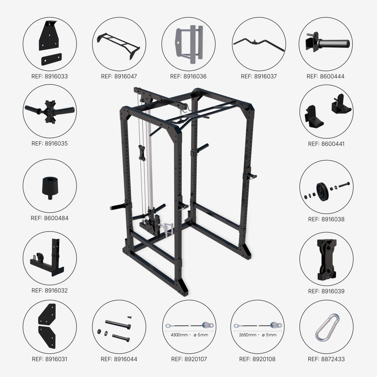 DOMYOS Všestranný posilňovací stojan Power Rack 900 bez · záber 2