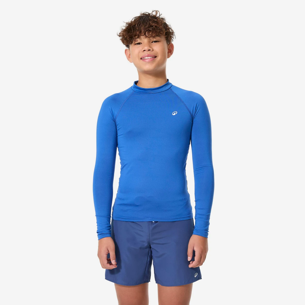 DECATHLON Detský top 100 s UV chranou dlhý rukáv modrý 8-9 r (131-140 cm) · záber 1