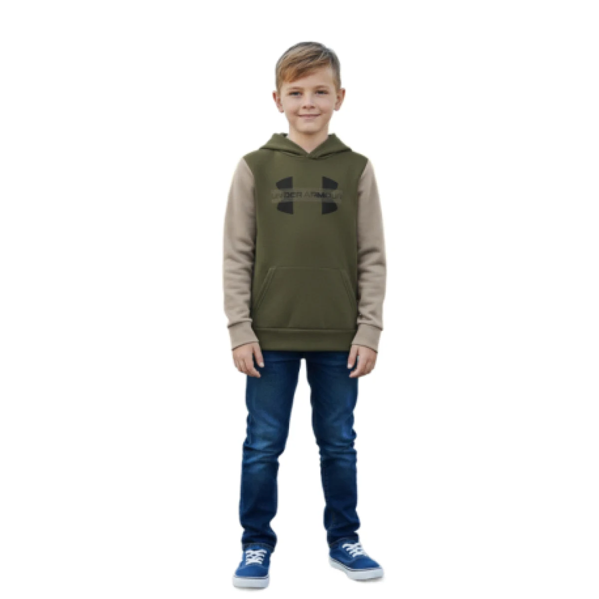 Chlapčenská zateplená mikina s kapucňou UNDER ARMOUR UA Rival Flc Cblck Grphc HD · záber 1