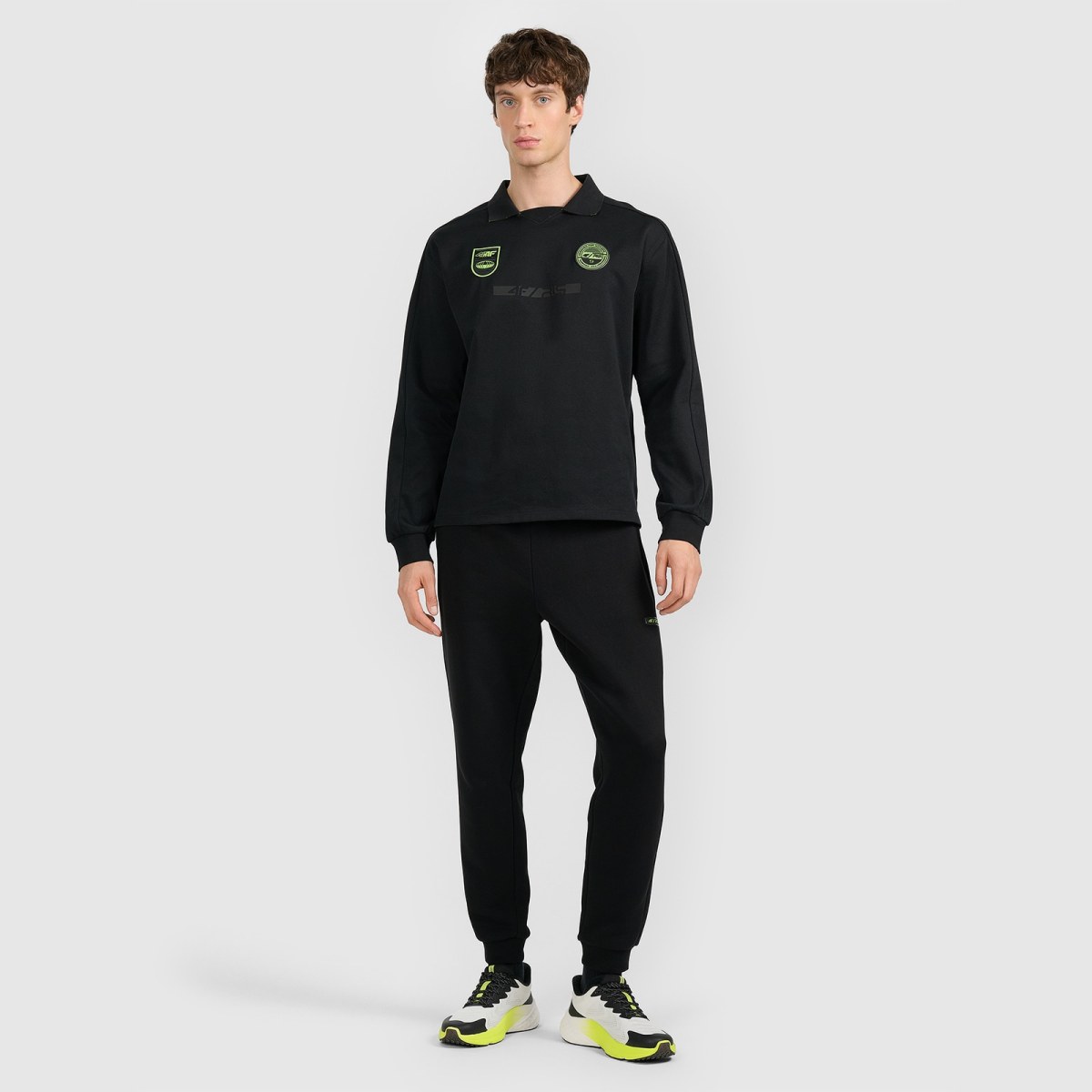 Longsleeve polo pánsky 4F x Robert Lewandowski - čierny · záber 2